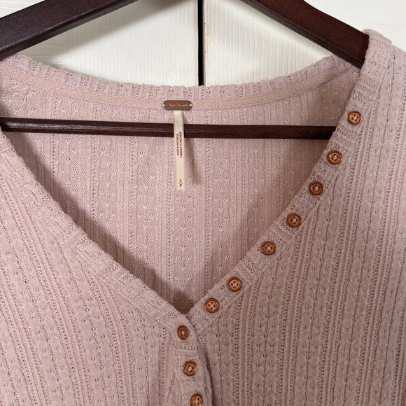 Free People Knit Henley Long Sleeve Top - Picture 4 of 6